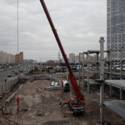 Работа автокрана DemagAC40